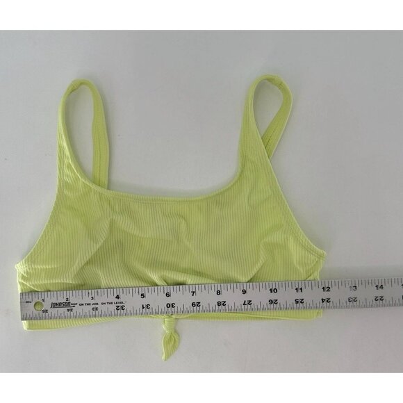 Art Class Target Girl’s Ribbed Green/Yellow Swim Top Size XL 14 Summer Vacation - Picture 3 of 5